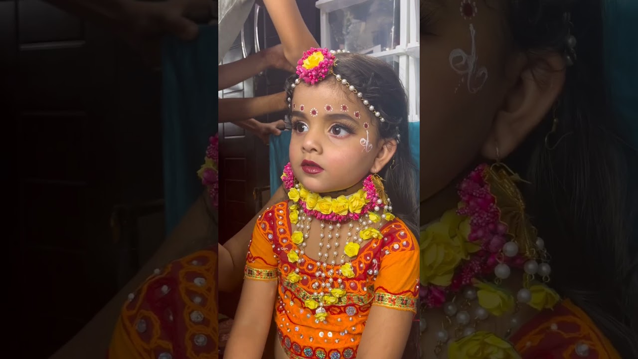 4 yrs old baby ka radharani makeup💜🧿 #shortvideo #youtube #ytshorts #youtubeshorts #trending #viral