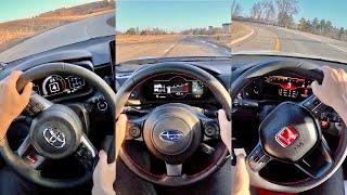 2023 GR Corolla vs. BRZ/GR86 vs. Civic Type R - What’s more fun? POV Comparison