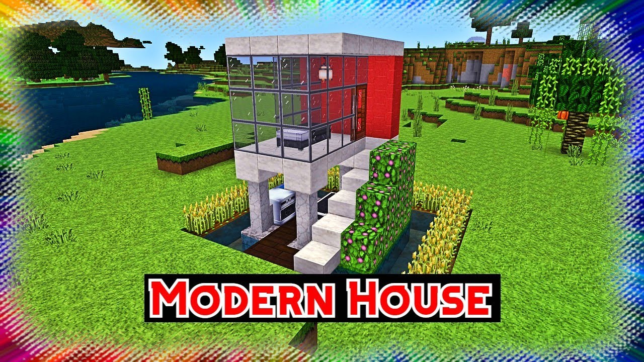 MINECRAFT Tiny Modern Survival House Build - YouTube
