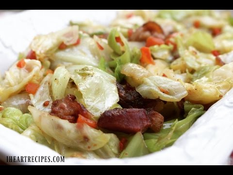 Soul Food Recipes | Best Fried Cabbage with Bacon - Southern Recipe - I Heart Recipes