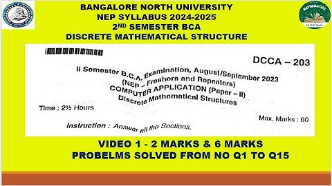 1st sem sep bca(bnu)| 2nd sem nep bca(bnu)| discrete mathematics| solved QP 2023| video 1|