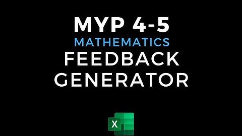 MYP Mathematics Feedback Generator