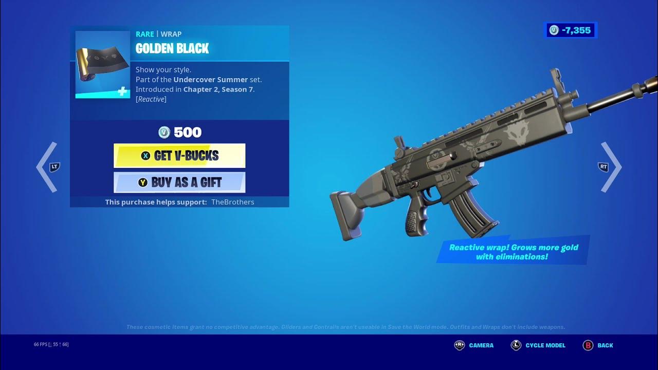 *NEW* GOLDEN BLACK WRAP IN FORTNITE! (GOLD REACTIVE) YouTube