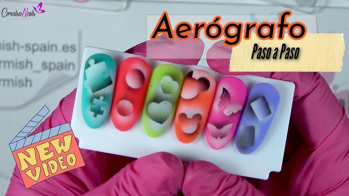 UÑAS con AIRBRUSH  AEROGRAFO RECARGABLE 