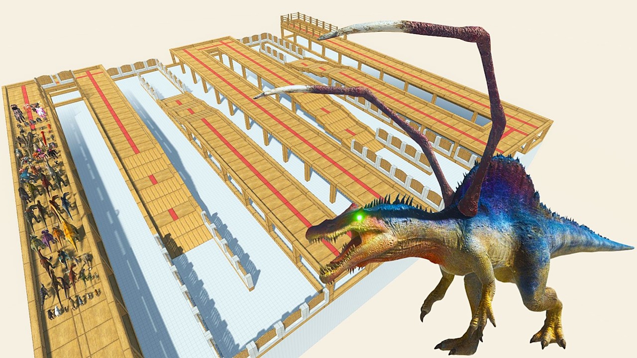 ESCAPE FROM ALIEN Spinosaurus - Animal Revolt Battle Simulator - ARBS