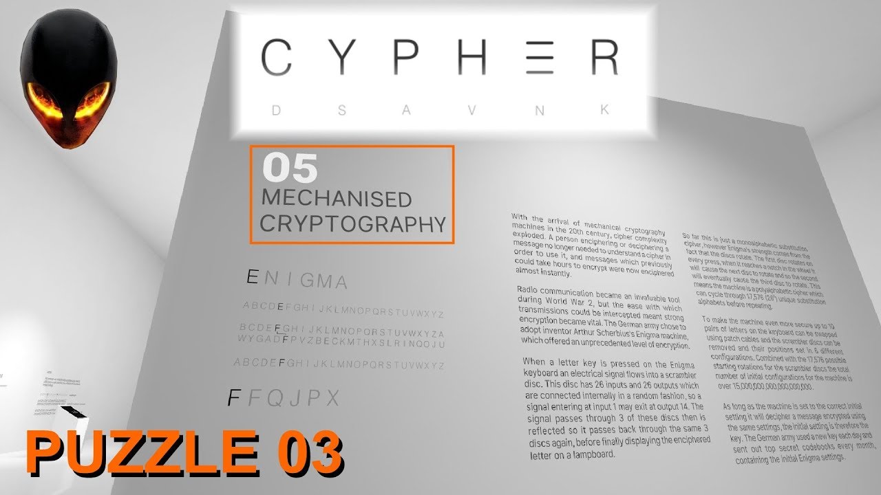 CYPHER 5 Mechanised Cryptography Puzzle 03 - YouTube