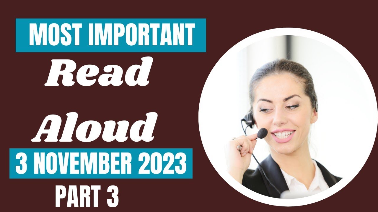 Read Aloud Performance Read Aloud November 2023| Read Aloud practice - YouTube