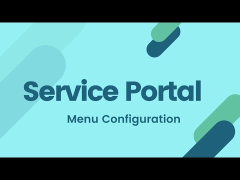 Service Portal | Menu Configuration