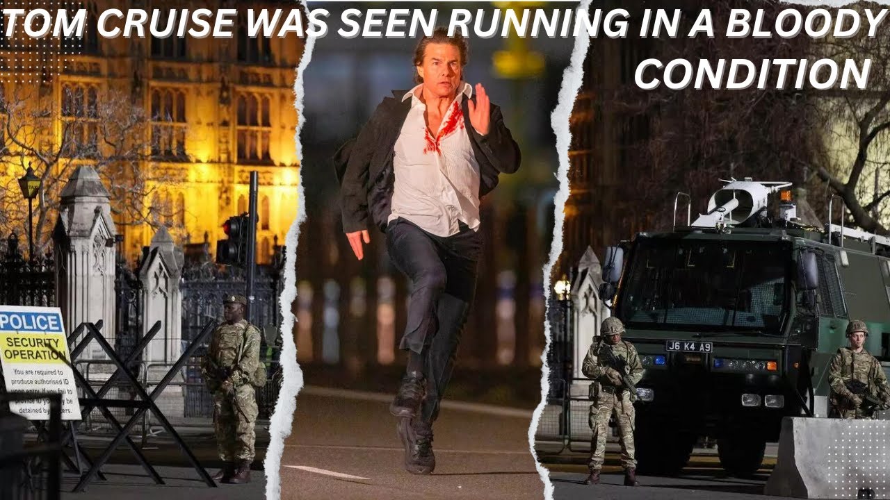 In London, Tom Cruise was spotted sprinting while bleeding, and images