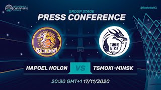 Hapoel Holon v Tsmoki-Minsk - Press Conference