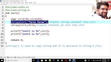 copy string using strcpy library function