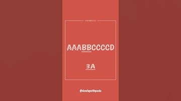 Run Length Encoding | DevelopWithPanda