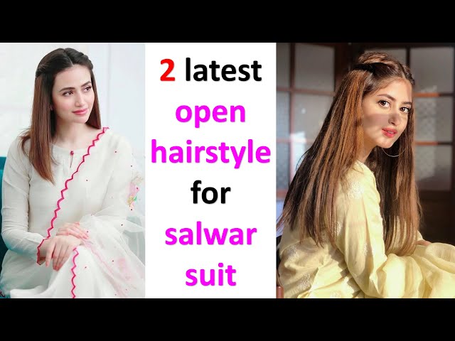 Best open hairstyle for salwar suit  quick open hairstyle for wedding   easy hair style  YouTube