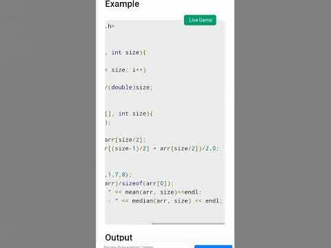 C++ program to find Mean And Median in an unsorted array ️ ️#find #mean ...