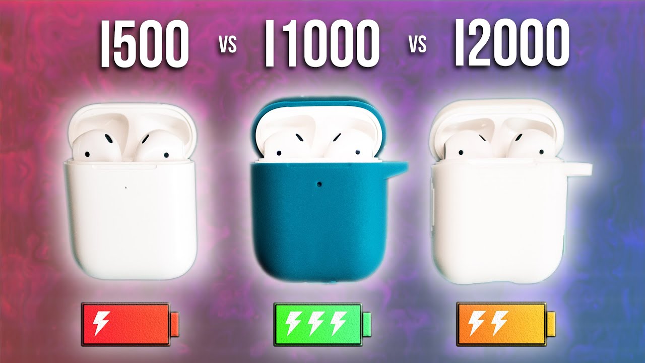 i500 TWS vs i1000 TWS vs i2000 TWS Battery Test! Which Fake Airpods have  the Best Battery Life? - YouTube