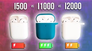 i500 TWS vs i1000 TWS vs i2000 TWS Battery Test! Which Fake Airpods have the Best Battery Life?