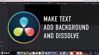 Make Text, Add Bg And Dissolve. 3Min Davinci Resolve 15 Tutorial By Chung Dha