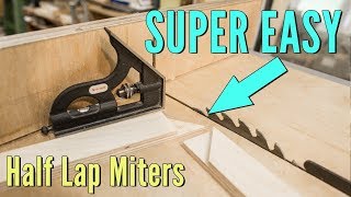 Super Easy Half Lap Miters On A Table Saw - Woodworking