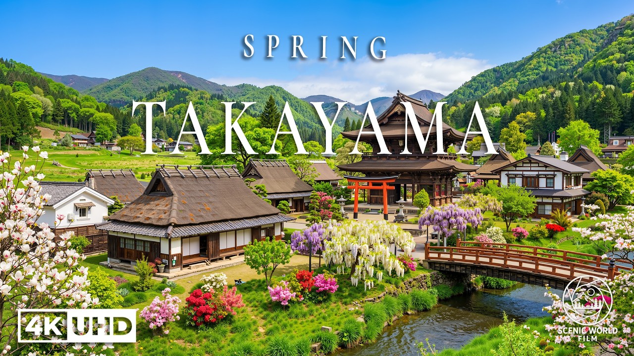 Spring in Takayama, Japan 4K - Beautiful Nature Film with Relaxing Piano Music | 4K Ultra HD