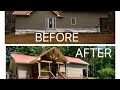 EXTREME PORCH MAKEOVER! DIY MULCH, STAINING WICKER & DECORATING/COLLAB WITH FABEDhacks! (133)