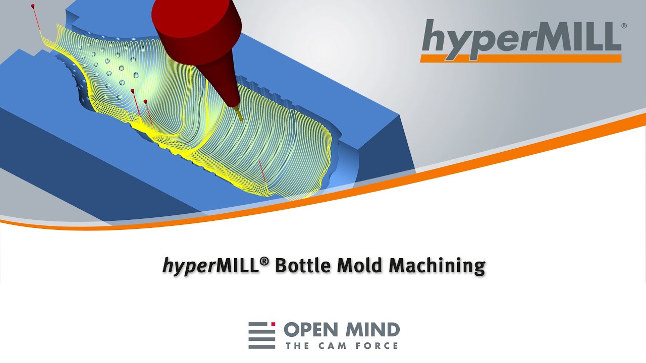 5 Axis Machining: Bottle Mold | AURA-Tools | CAM-Software