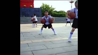 School basketball training, China.