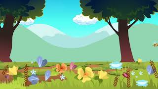15. 🐝🎶 Bee Flowers Grass Forest Trees Nature | Kids Cartoon Background