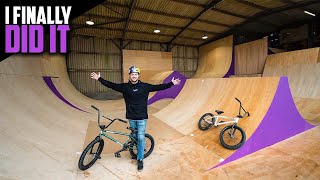 MY FIRST TIME RIDING BMX AT MY HOMEMADE SKATEPARK!!