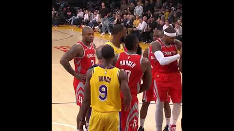 Brawl between Chris Paul,Rajon Rondo and Brandon Ingram