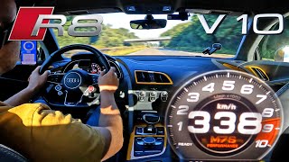 Audi R8 V10 Plus w/ TITANIUM EXHAUST on AUTOBAHN