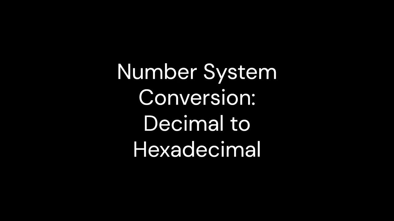 Number system conversion decimal number to hexadecimal number in c 