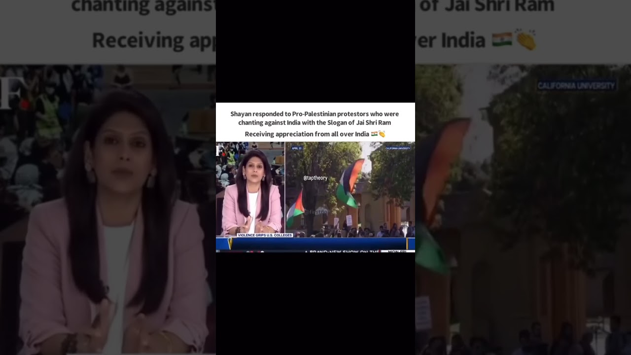 “UCLA protest twist: Jai Shri Ram chant shocks crowd 🇮🇳🇮🇱🇵🇸 