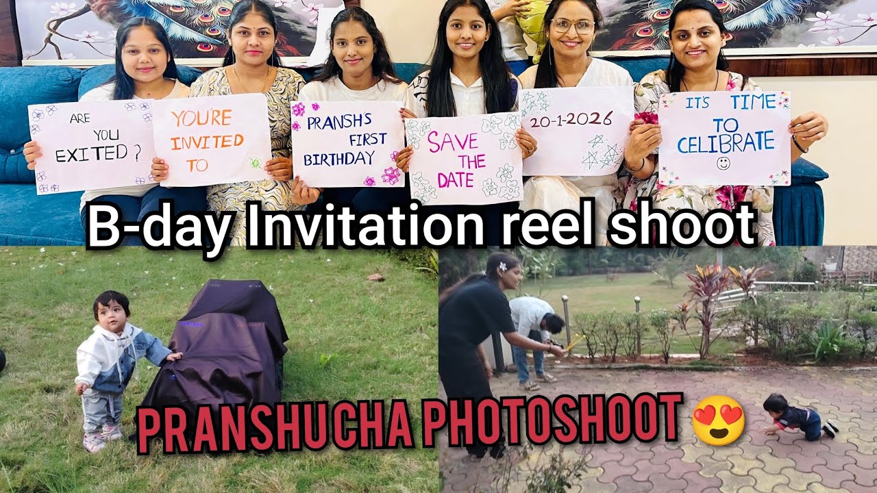 Pranshu cha photoshoot😍b'day invitation reel shoot  