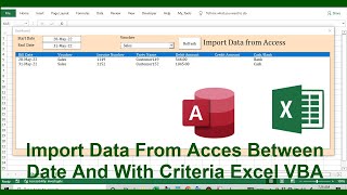 Import Data From Access Between Date Excel VBA