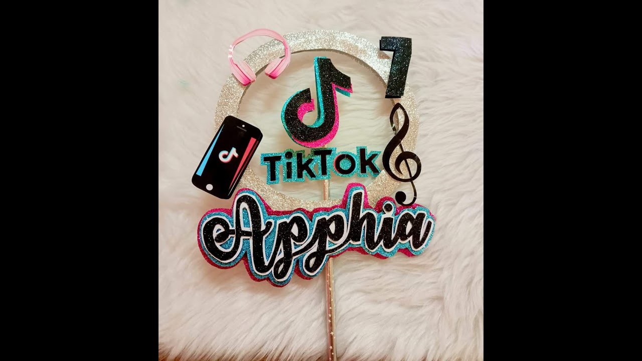DIY TIKTOK THEME CAKE TOPPER