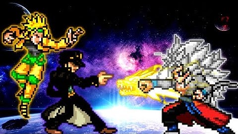 Dio K1 V3 & Jotaro K1 V3 (Combo) VS Xeno Goku V3 (all form) in Jump Force Mugen