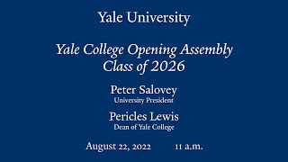 Yale College Opening Assembly – Class of 2026