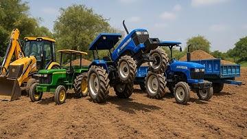 JCB 3dx Eco Exper 😲Loading Mud in New Holland 5310 And Swaraj 744 FE , Mahindra Tractor🚜 Trolley