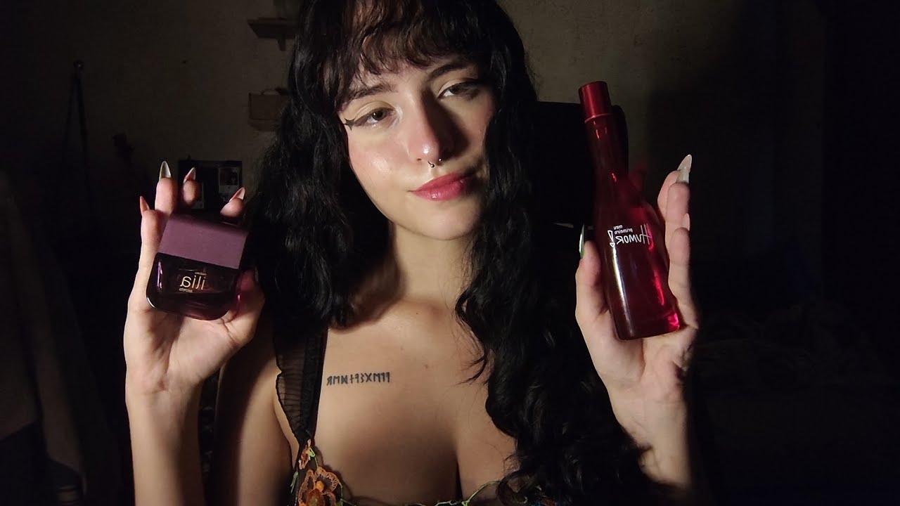 ASMR mostrando minha coleção de perfumes
