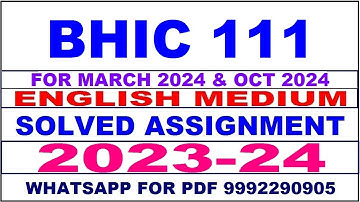 bhic 111 solved assignment 2023-24 | bhic 111 solved assignment in english 2024 | bhic 111 2024