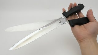 sharpest scissor made of '$1 kitchen knife' in the world