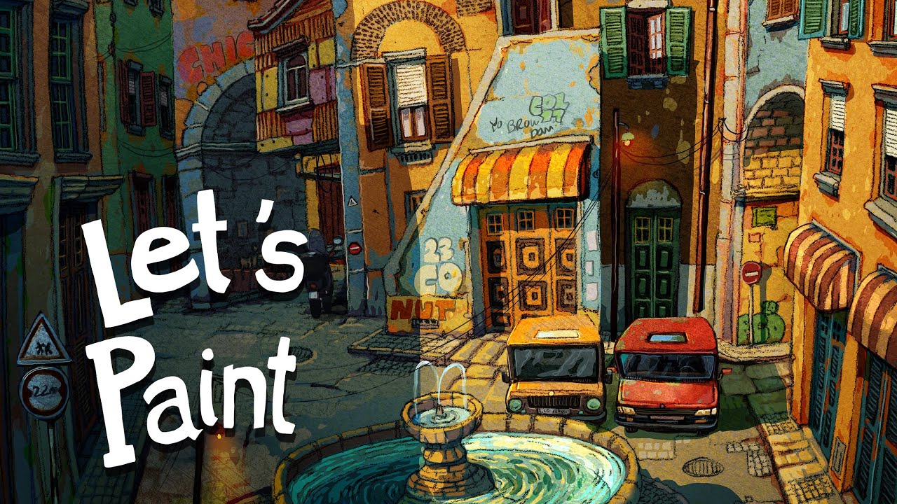 Let´s Paint - Imaginary old Plaza - with Francis.co