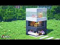 ⚒️ Minecraft : How To Build a Small Starter Modern House_[마인크래프트 건축 : 아주 작은 야생 모던하우스 만들기]