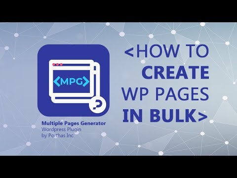 How to Create Wordpress Pages In Bulk