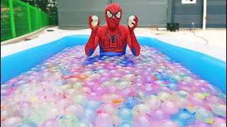 Spider Man Popping Water Balloons Compilation