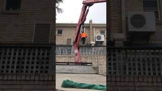 Small Fassi Crane Truck. Air conditioner Install