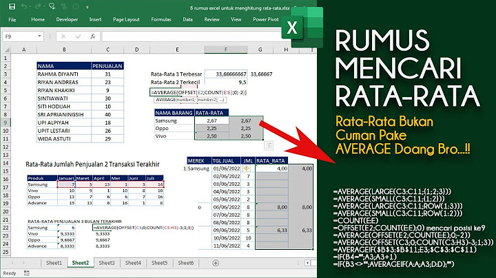 Cara buat rata rata di excel