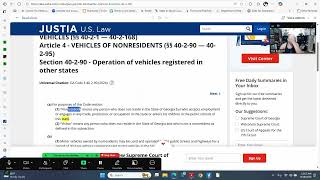 Right to Travel - State of Georgia Code 40-2-90 — 40-2-95 Vehicles of Non-Residents by THE BADWOLF