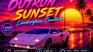 Outrun Sunset | Lamborghini Countach Dreamwave Cruise (2 Hours)