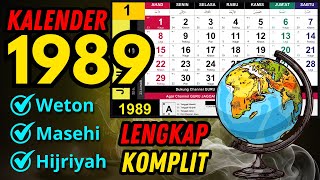 Kalender 1989 Lengkap Weton Jawa & Peristiwa Penting Dunia  Tembok Berlin Runtuh & RCTI Resmi Mengud
